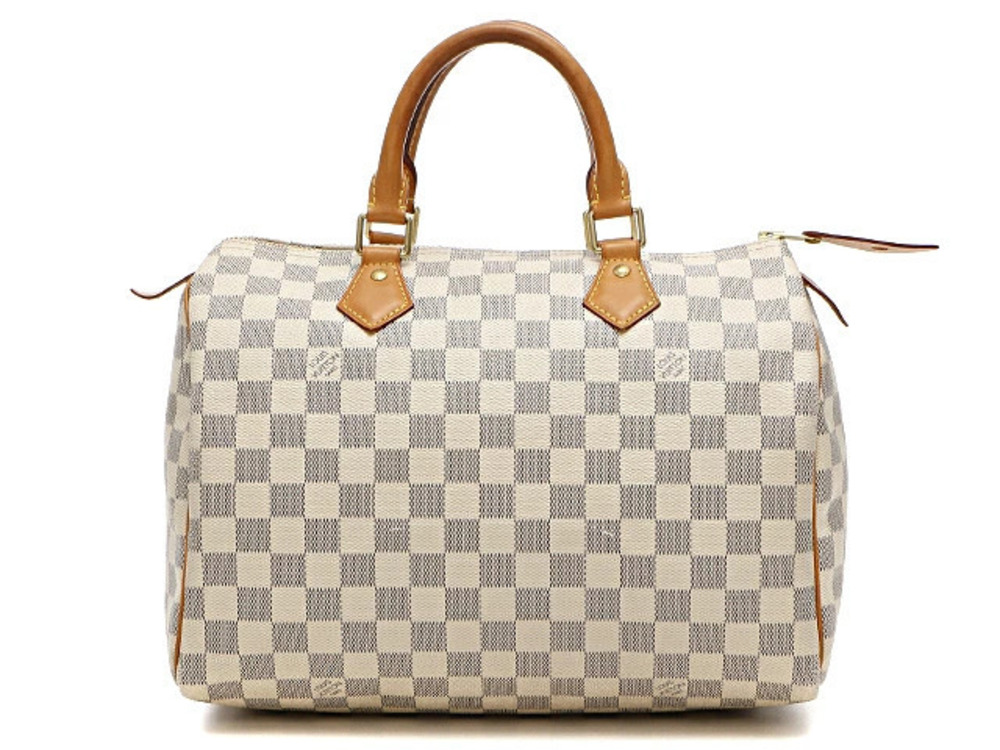 LOUIS VUITTON Speedy Handbag Damier Azur White